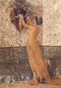 Osman Hamdy Bey Jeune fille disposant des fleurs dans un vase (mk32) china oil painting artist